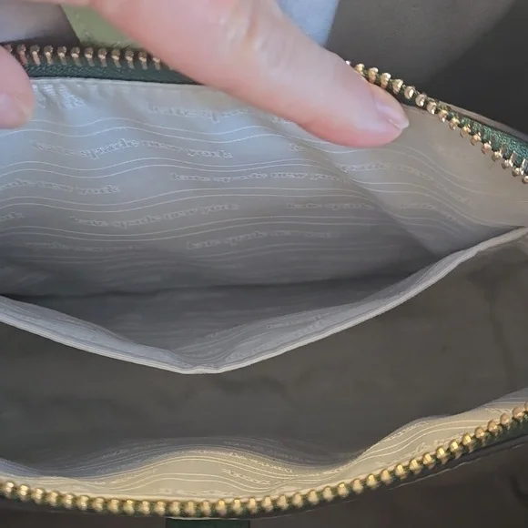 EUC Kate Spade New York Pebbled Leather Knott Colorblock Green With Wallet - Picture 9 of 15